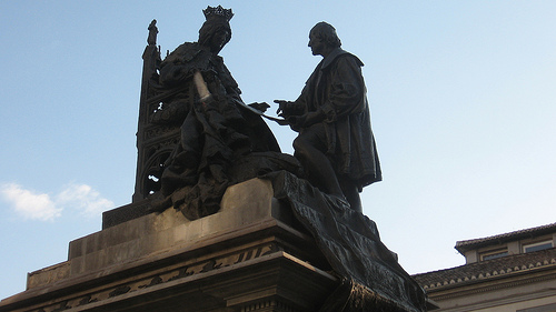Statue d'Isabelle la Catholique, et Christophe Colon