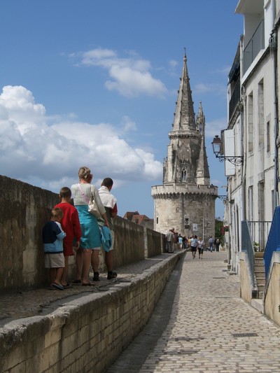 View down to the Tour de la Lanterne, La Rochelle